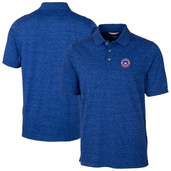 Men's Cutter & Buck Blue South Bend Cubs Big & Tall DryTec Advantage Tri-Blend Space Dye Polo