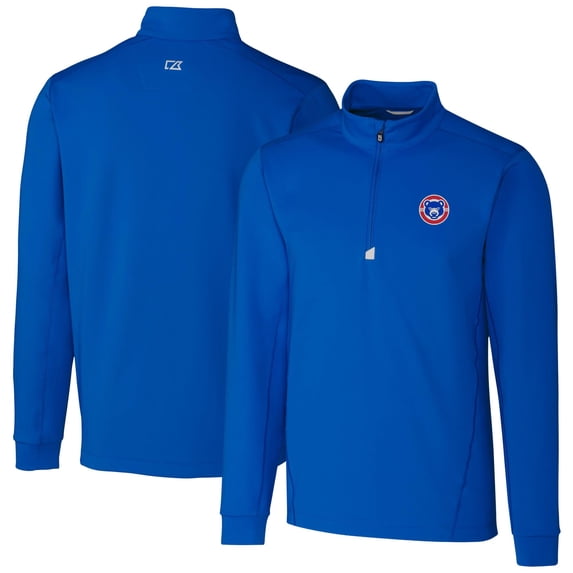 Men's Cutter & Buck Blue South Bend Cubs Traverse Stretch Quarter-Zip Pullover Top