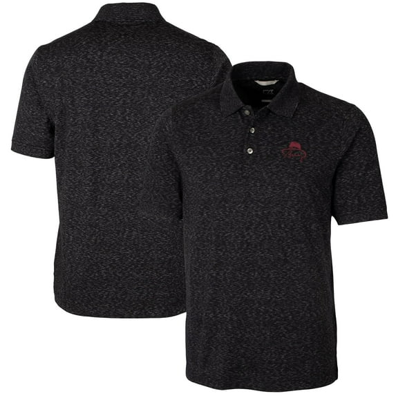 Men's Cutter & Buck Bobby Bowden Black Florida State Seminoles Big & Tall Advantage Space Dye Tri-Blend Polo
