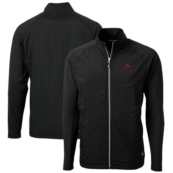 Men's Cutter & Buck Bobby Bowden Black Florida State Seminoles Team Adapt Eco Knit Hybrid Recycled Full-Zip Jacket