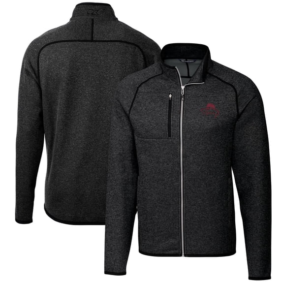 Men's Cutter & Buck Bobby Bowden Heather Charcoal Florida State Seminoles Big & Tall Mainsail Full-Zip Jacket