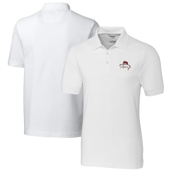 Men's Cutter & Buck Bobby Bowden White Florida State Seminoles Advantage Tri-Blend DryTec Pique Polo