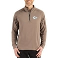 thumbnail image 1 of Men's Cutter & Buck Brown Kansas City Chiefs Adapt Eco Knit Stretch Recycled Quarter-Zip Pullover, 1 of 2