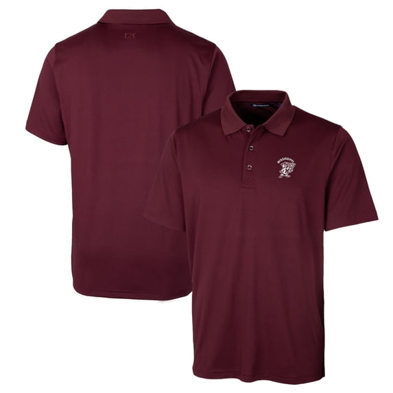 Men's Cutter & Buck Burgundy Mississippi State Bulldogs Forge Stretch Polo