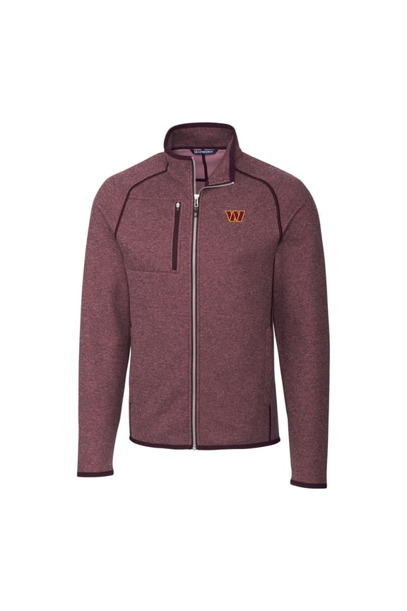 Men's Cutter & Buck Burgundy Washington Commanders Mainsail Full-Zip Jacket