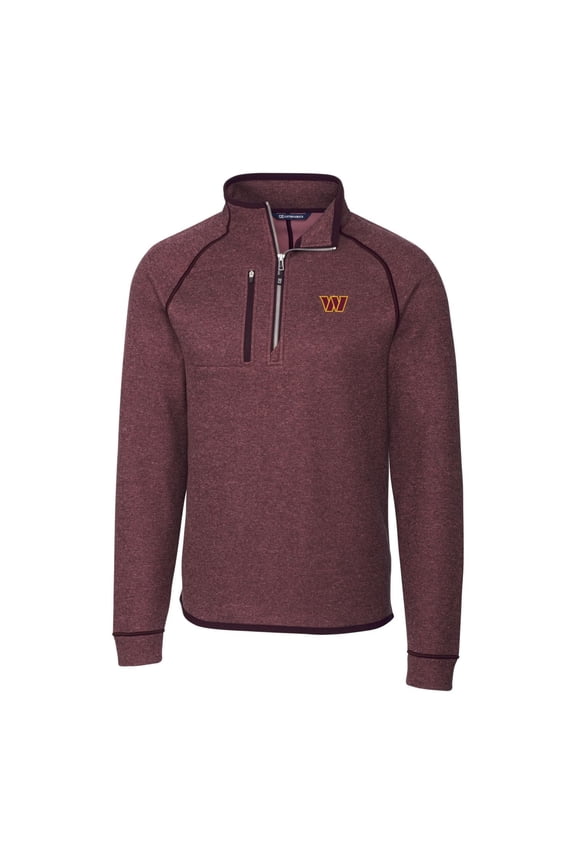Men's Cutter & Buck Burgundy Washington Commanders Mainsail Half-Zip Pullover Jacket