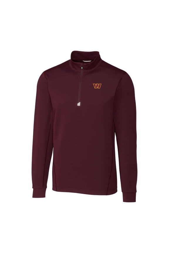 Men's Cutter & Buck Burgundy Washington Commanders Traverse Stretch Quarter-Zip Pullover Jacket