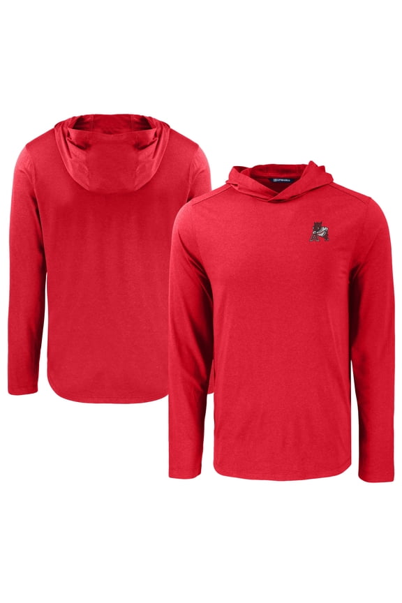 Men's Cutter & Buck Cardinal Arkansas Razorbacks Coastline Epic Comfort Eco Recycled Long Sleeve Hoodie T-Shirt
