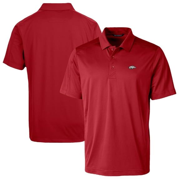 Men's Cutter & Buck Cardinal Arkansas Razorbacks Prospect Eco Textured Stretch Recycled Polo