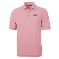 thumbnail image 1 of Men's Cutter & Buck Cardinal Louisiana Ragin' Cajuns Virtue Eco Pique Stripe Recycled Polo, 1 of 1