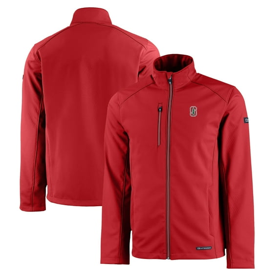 Men's Cutter & Buck Cardinal Stanford Cardinal Evoke Eco Softshell Recycled Full-Zip Jacket