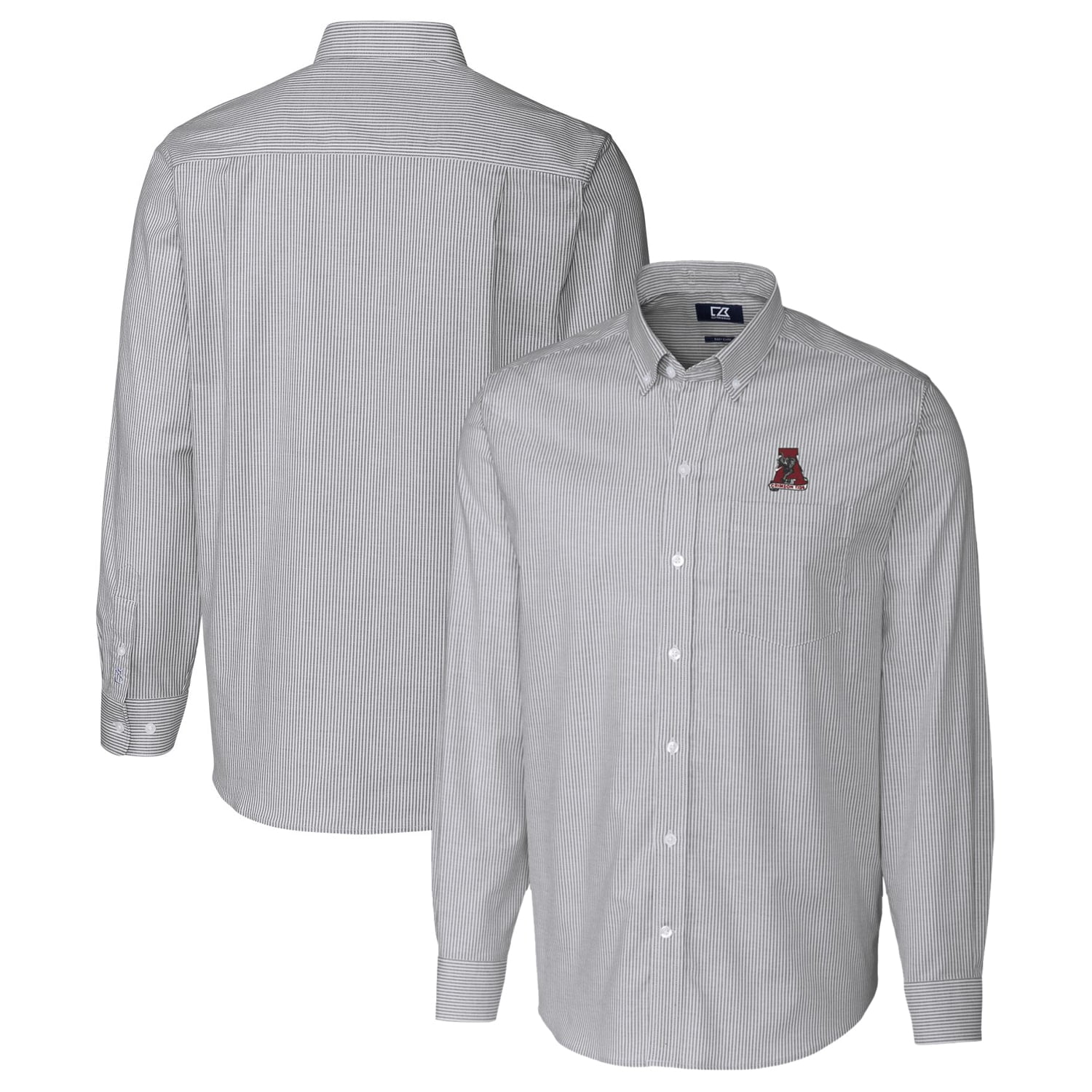 Men's Cutter & Buck Charcoal Alabama Crimson Tide Vault Stretch Oxford  Stripe Long Sleeve Button-Down Shirt - Walmart.com