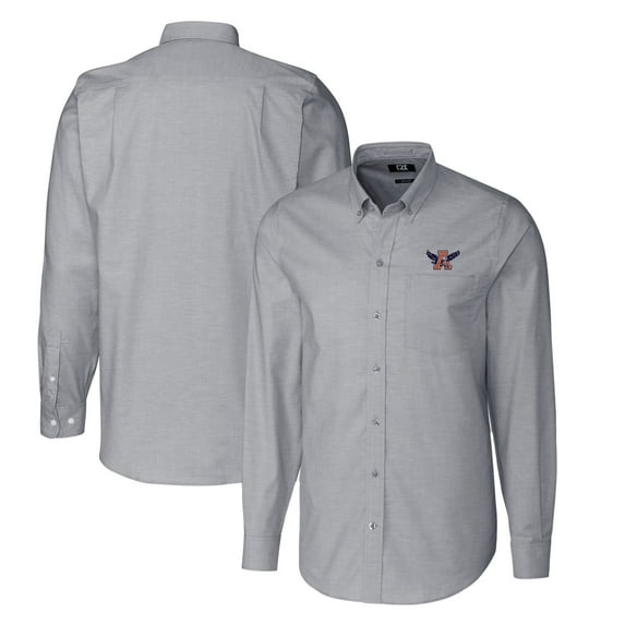 Men's Cutter & Buck Charcoal Auburn Tigers Vault Big & Tall Oxford Long Sleeve Button-Down Shirt