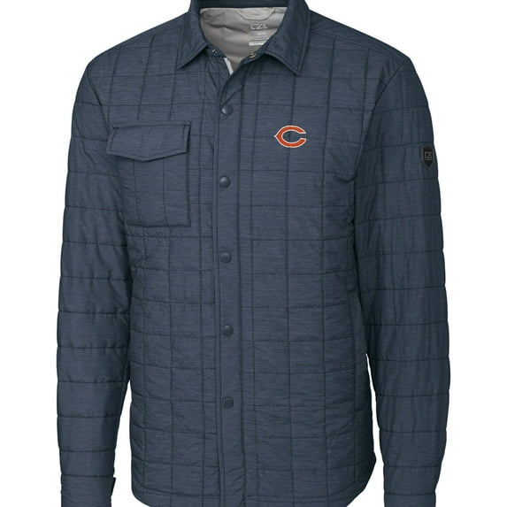 Men's Cutter & Buck Charcoal Chicago Bears Rainier Shirt Jacket