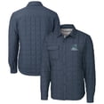 thumbnail image 1 of Men's Cutter & Buck  Charcoal Citadel Bulldogs Vault Rainier PrimaLoft Eco Insulated Quilted Button-Up Shacket, 1 of 3