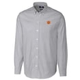 thumbnail image 1 of Men's Cutter & Buck Charcoal Clemson Tigers Big & Tall Stretch Oxford Stripe Long Sleeve Button Down Shirt, 1 of 1
