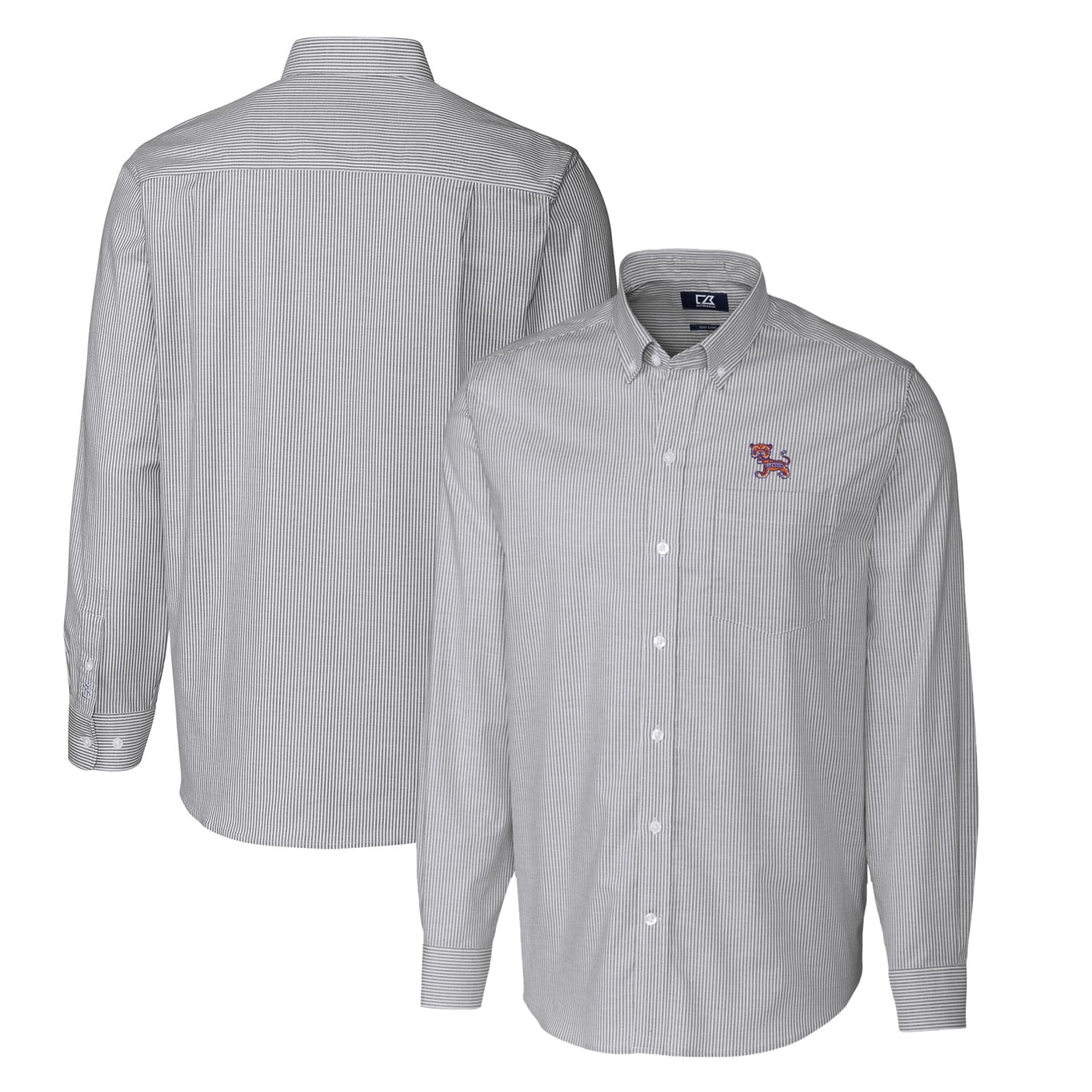 Men's Cutter & Buck Charcoal Clemson Tigers Vault Big & Tall Oxford Stripe Long  Sleeve Button-Down Shirt - Walmart.com