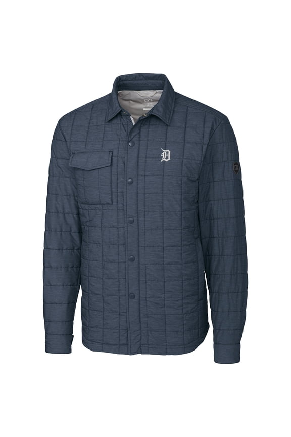 Men's Cutter & Buck Charcoal Detroit Tigers Big & Tall Rainier Shirt Jacket