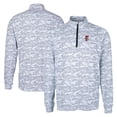 thumbnail image 1 of Men's Cutter & Buck  Charcoal Fresno Grizzlies Big & Tall Traverse Camo Print Stretch Quarter-Zip Pullover Top, 1 of 3