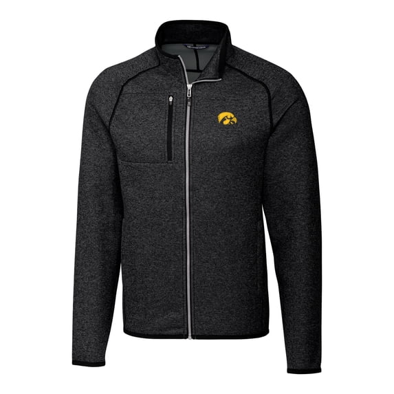 Men's Cutter & Buck Charcoal Iowa Hawkeyes Mainsail Full-Zip Jacket
