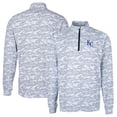 thumbnail image 1 of Men's Cutter & Buck Charcoal Kansas City Royals Big & Tall Traverse Camo Print Stretch Quarter-Zip Pullover Top, 1 of 3