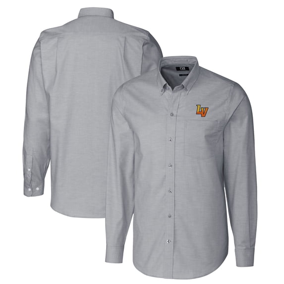 Men's Cutter & Buck Charcoal Las Vegas Aviators Oxford Stretch Long Sleeve Button-Down Dress Shirt