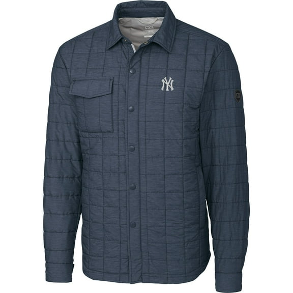 Men's Cutter & Buck Charcoal New York Yankees Big & Tall Rainier Shirt Jacket