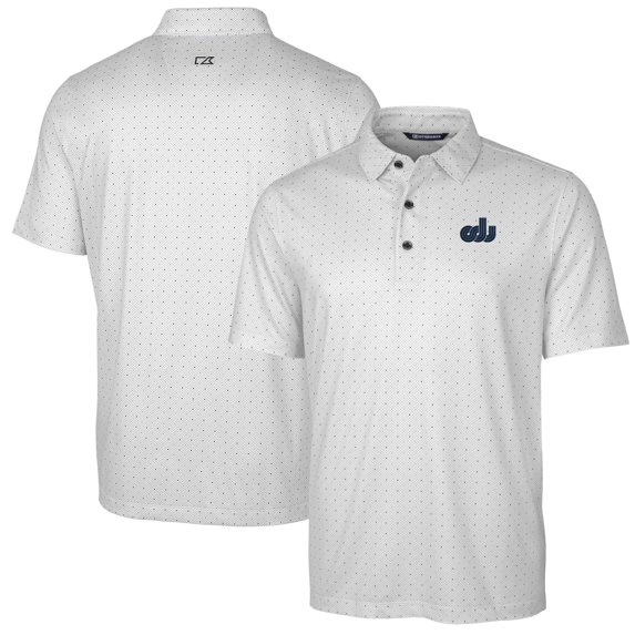 Men's Cutter & Buck Charcoal Old Dominion Monarchs Team Logo Big & Tall Pike Double Dot Print Stretch Polo