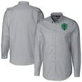 thumbnail image 1 of Men's-Cutter & Buck  Charcoal Seattle Sounders FC Stretch Oxford Stripe Tri-Blend Long Sleeve Button-Down Shirt, 1 of 3