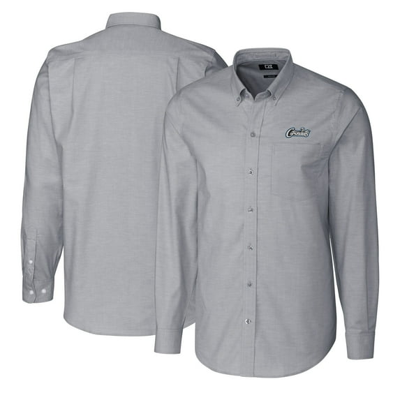 Men's Cutter & Buck Charcoal UCF Knights Citronaut Logo Big & Tall Long Sleeve Stretch Oxford Button-Down Shirt