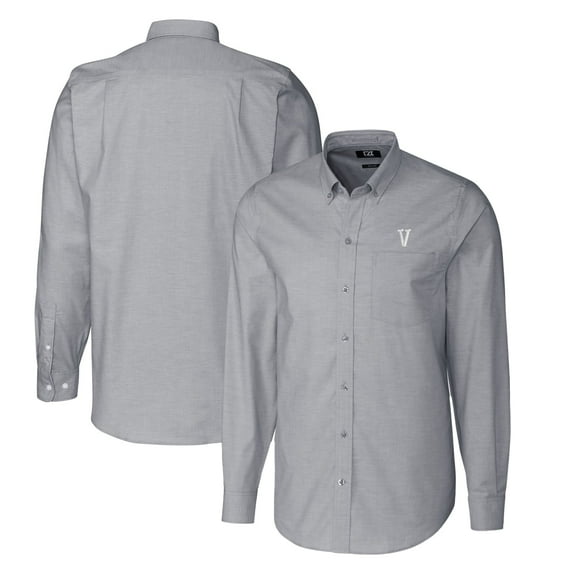 Men's Cutter & Buck Charcoal Villanova Wildcats Vault Big & Tall Oxford Long Sleeve Button-Down Shirt