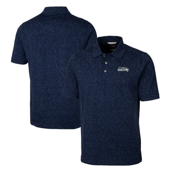 Men's Cutter & Buck College Navy Seattle Seahawks Big & Tall Advantage Tri-Blend Space Dye Polo