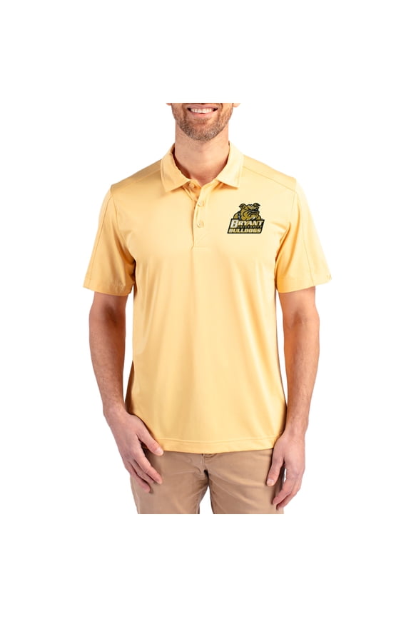 Men's Cutter & Buck Cream Bryant Bulldogs Prospect Eco Textured Stretch Recycled Polo