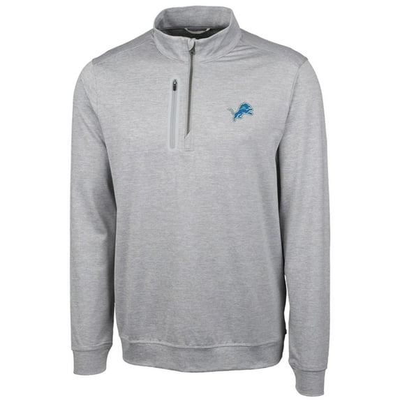 Men's Cutter & Buck Cream Detroit Lions Stealth Quarter-Zip Jacket