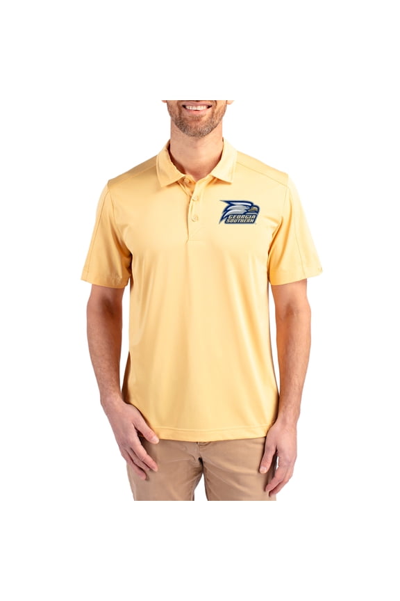 Men's Cutter & Buck Cream Georgia Southern Eagles Prospect Eco Textured Stretch Recycled Polo