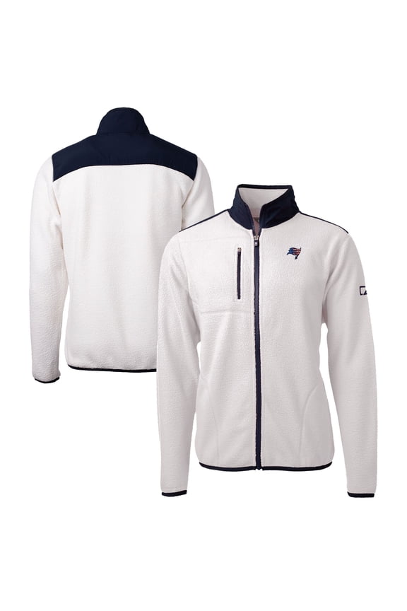 Men's Cutter & Buck Cream Tampa Bay Buccaneers Big & Tall Cascade Eco Sherpa Fleece Full-Zip Jacket