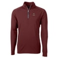 thumbnail image 1 of Men's Cutter & Buck Crimson Harvard Crimson Adapt Eco Knit Stretch Recycled Quarter-Zip Pullover Top, 1 of 1