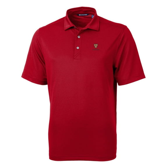 Men's Cutter & Buck Crimson Harvard Crimson Big & Tall Virtue Eco Pique Recycled Polo