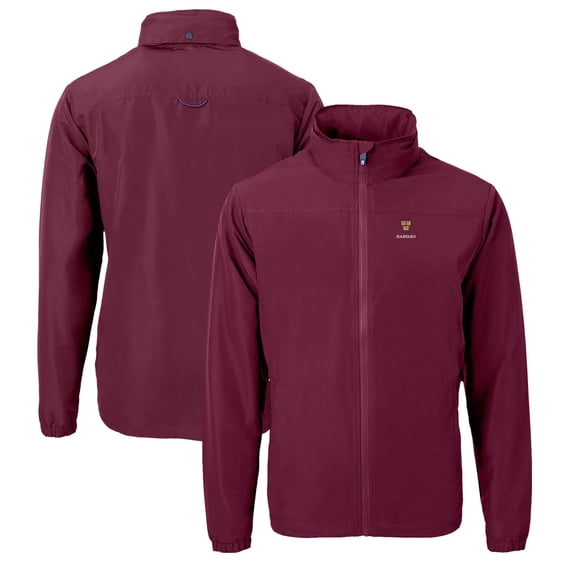 Men's Cutter & Buck Crimson Harvard Crimson Charter Eco Recycled Full-Zip Jacket