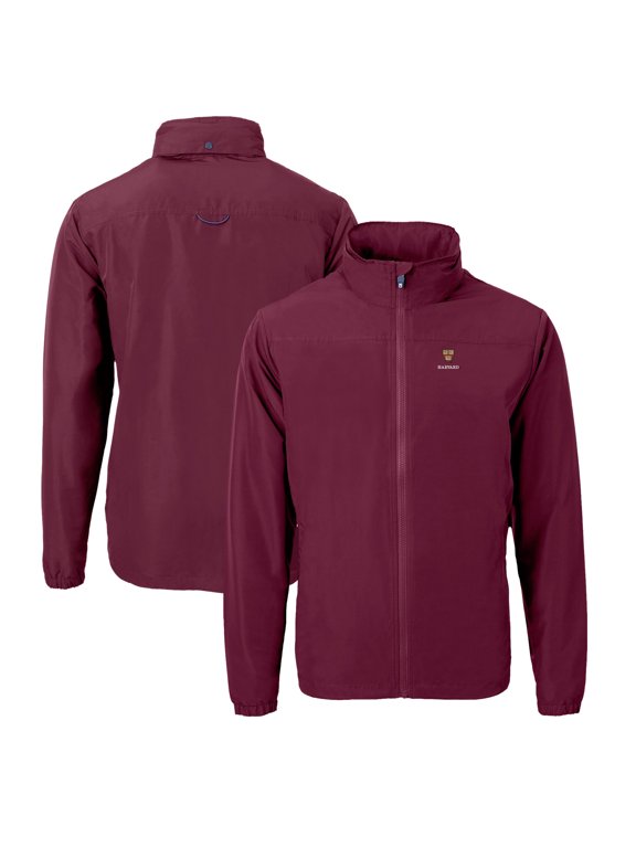 Men's Cutter & Buck Crimson Harvard Crimson Charter Eco Recycled Full-Zip Jacket