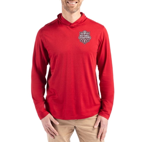 Men's Cutter & Buck  Crimson Indiana Hoosiers College Football Playoff 2025 National Champions Coastline Epic Comfort