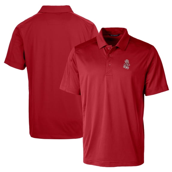 Men's Cutter & Buck Crimson Washington State Cougars Team Logo Big & Tall Prospect Textured Stretch Polo