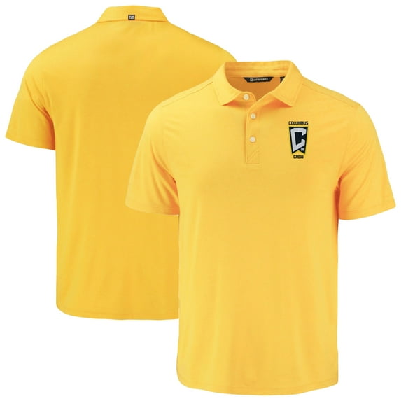 Men's Cutter & Buck Gold Columbus Crew Coastline Epic Comfort Eco Recycled Polo