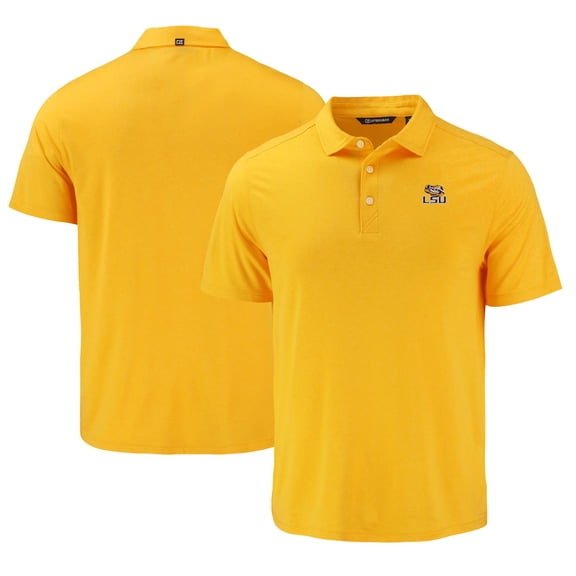 Men's Cutter & Buck Gold LSU Tigers Coastline Epic Comfort Eco Recycled Polo