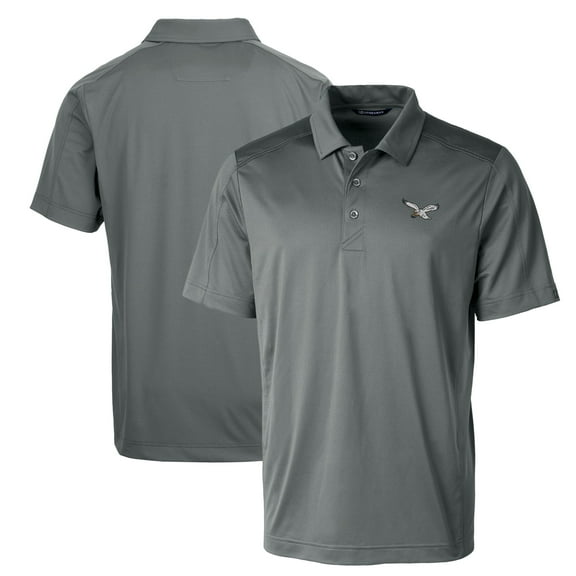 Men's Cutter & Buck Graphite Philadelphia Eagles Gridiron Classics Big & Tall Prospect Textured Stretch Polo