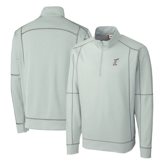 Men's Cutter & Buck Gray Albuquerque Isotopes Clique Helsa Performance Half-Zip Knit Pullover