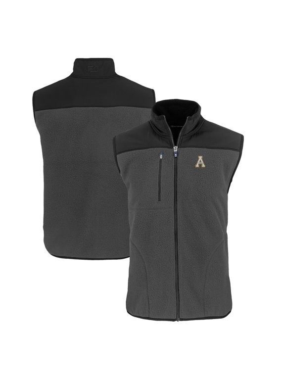 Men's Cutter & Buck Gray Appalachian State Mountaineers Cascade Eco Sherpa Fleece Full-Zip Vest