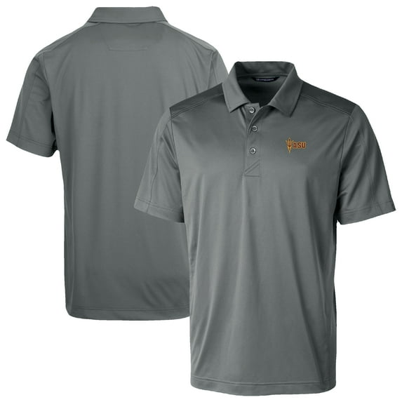 Men's Cutter & Buck Gray Arizona State Sun Devils Prospect Eco Textured Stretch Recycled Polo