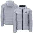 thumbnail image 1 of Men's-Cutter & Buck  Gray Arizona Wildcats Rainier Eco PrimaLoft Hooded Full-Zip Jacket, 1 of 3