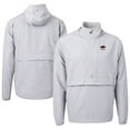 thumbnail image 1 of Men's Cutter & Buck  Gray Arkansas Razorbacks Alumni Logo Charter Eco Knit Recycled Anorak Half-Zip Jacket, 1 of 3